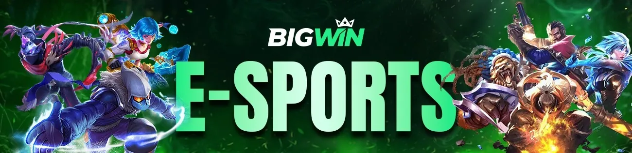 BIGWIN esports betting banner with game heroes
